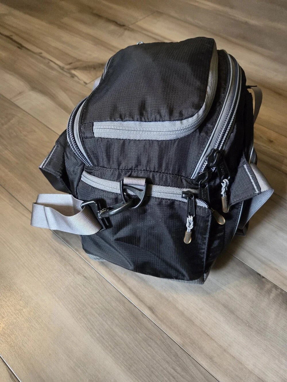 L.L. Bean Black and Gray Crossbody Messenger Bag
